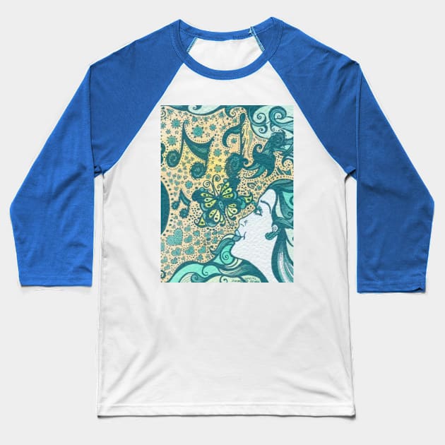 Teal Dreams Baseball T-Shirt by Toni Tees